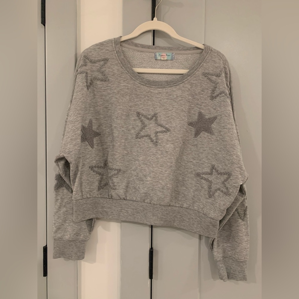 Hippie Rose Cropped Star Sweatshirt